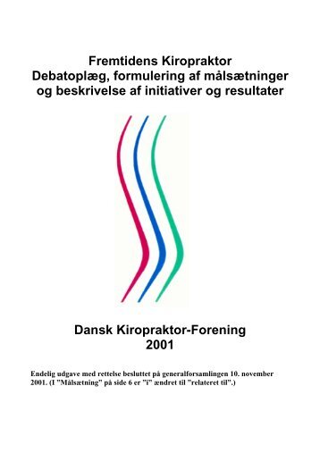 Fremtidens kiropraktor - Foreningen af Nordiske ...