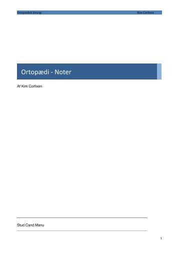 Ortopædi - Noter