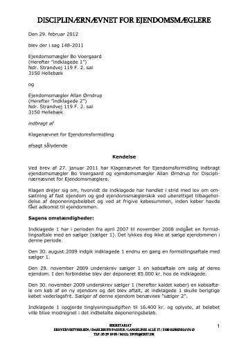 Sag 148-2011 - Voergaard og Ørndrup - Disciplinærnævnet for ...