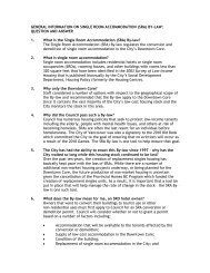 Single Room Accommodation Bylaw fact sheet - City of Vancouver