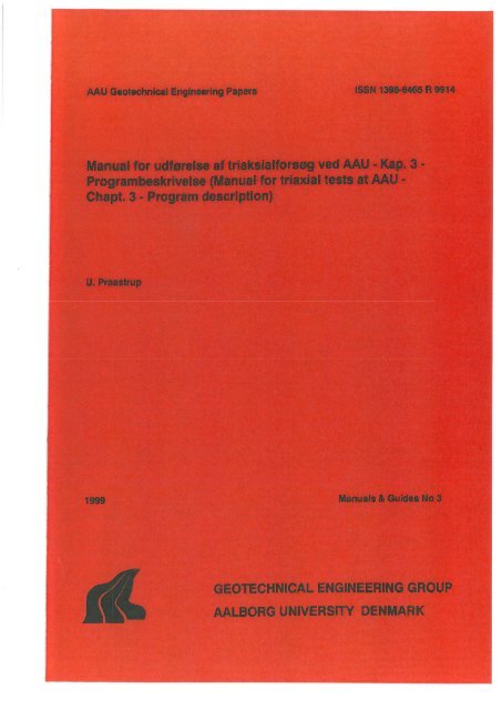 Manual for udførelse af triaksialforsøg ved AAU - VBN - Aalborg ...