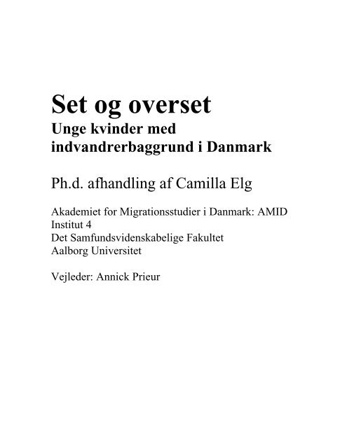 Set og overset. Unge kvinder med indvandrerbaggrund i Danmark ...