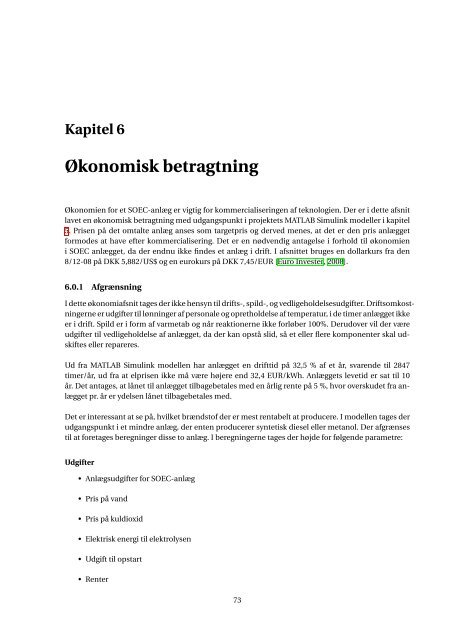 Energikonvertering ved Solid Oxide Electrolyser Cells