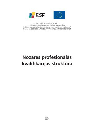 Nozares profesionālās kvalifikācijas struktūra