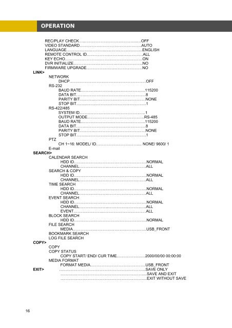 16/ 8/ 4 CH MPEG4 Multiplex DVR USER MANUAL - Surveillance ...