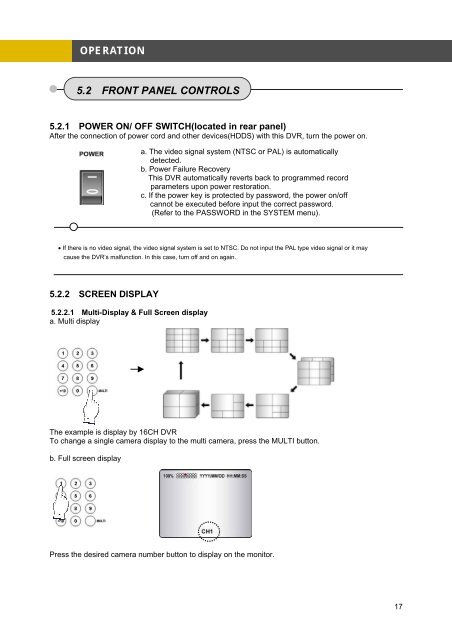 16/ 8/ 4 CH MPEG4 Multiplex DVR USER MANUAL - Surveillance ...