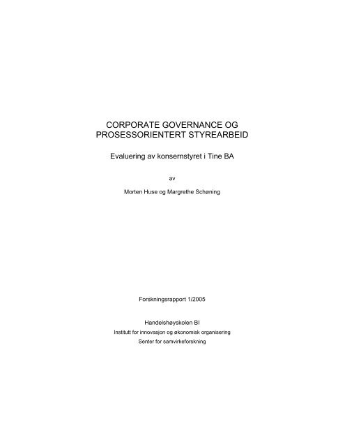 corporate governance og prosessorientert styrearbeid