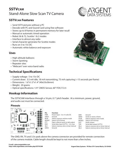 Datasheet (pdf) - Argent Data Systems