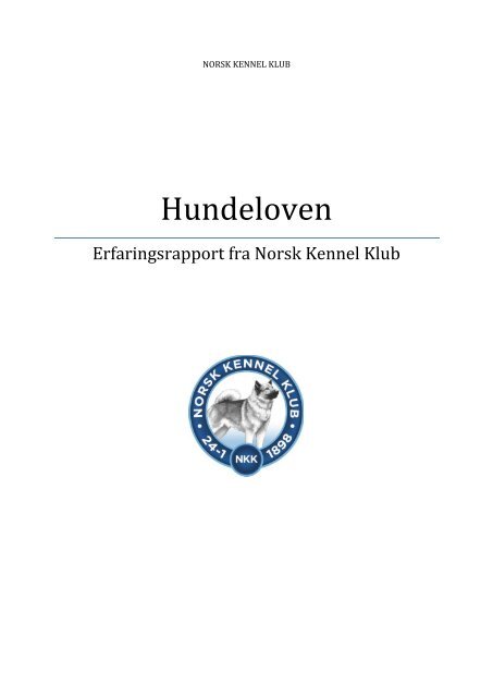 Hundeloven - Norsk Kennel Klub