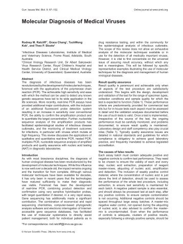 Molecular Diagnosis of Medical Viruses - Horizon Scientific Press