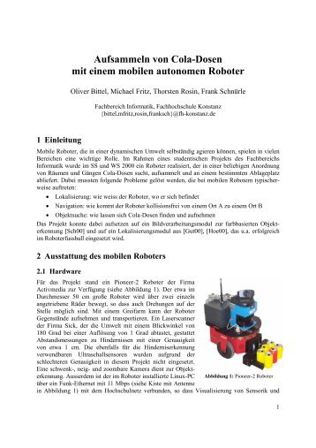 Aufsammeln von Cola-Dosen mit einem mobilen autonomen Roboter