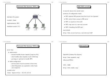 Network File System: NFS (1) distribute file system example: /home ...