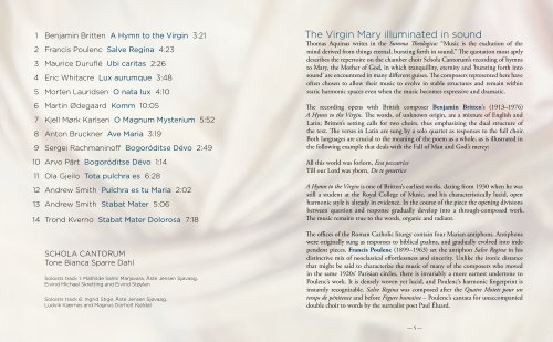 Hymn to the Virgin - 2L