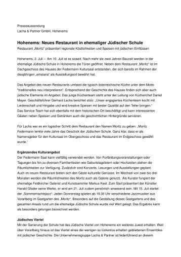 Hohenems: Neues Restaurant in ehemaliger Jüdischer Schule