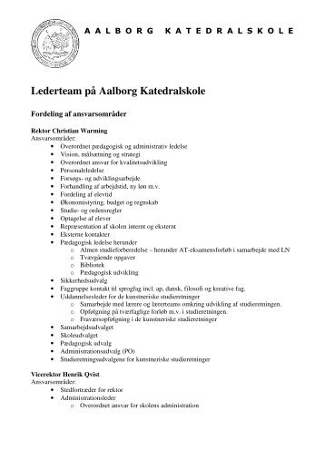 Organisatinsplan - Aalborg Katedralskole