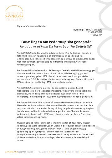 Fortællingen om Pederstrup slot genopstår