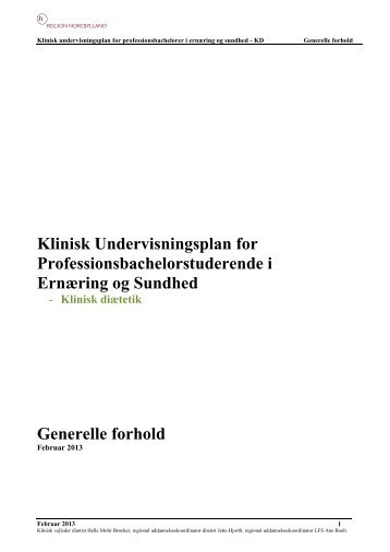 Klinisk Undervisningsplan for Professionsbachelorstuderende i ...