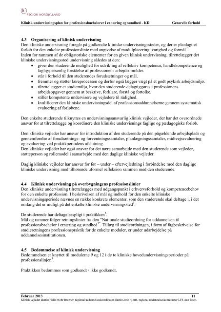 Klinisk Undervisningsplan for Professionsbachelorstuderende i ...