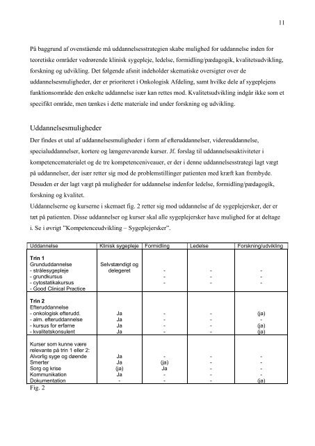 Uddannelsesstrategi Onkologisk Afdeling 2006 - 2010