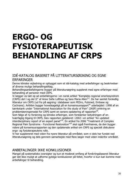 CRPS en klinisk vejledning for ergo