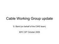 Cable Working Group update - CERN