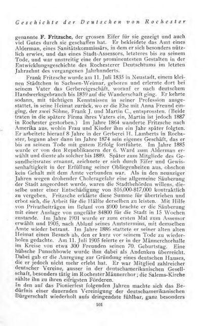 Hundertjahrährige Geschichte des Deutschtums von Rochester