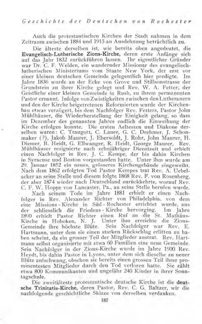 Hundertjahrährige Geschichte des Deutschtums von Rochester