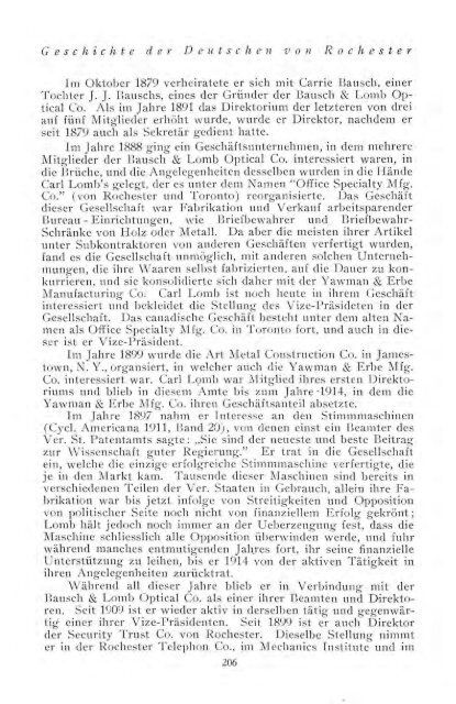 Hundertjahrährige Geschichte des Deutschtums von Rochester