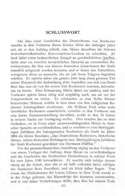 Hundertjahrährige Geschichte des Deutschtums von Rochester