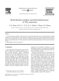 Hydrothermal synthesis and photoluminescence of TiO2 nanowires