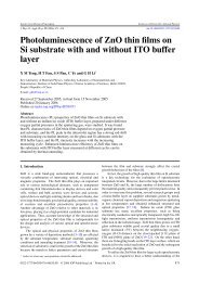 Photoluminescence of ZnO thin films on Si substrate with and ...