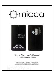 Micca Slim User's Manual - Micca Store!