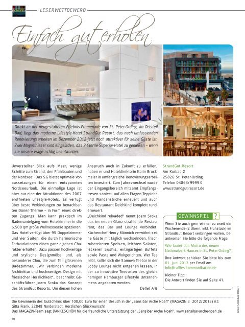 magazin 01/2013 - St. Peter-Ording