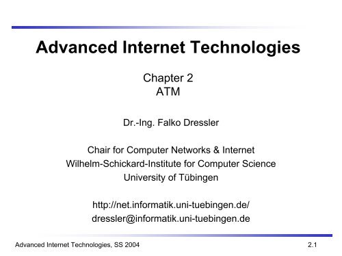 Advanced Internet Technologies - Computer and Communication ...