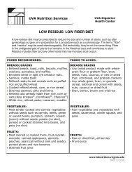 LOW RESIDUE/ LOW FIBER DIET