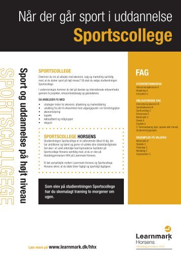 Sportscollege (pdf) - Learnmark Horsens