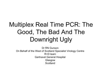 Multiplex real time PCR: pro's and con's - NIBSC