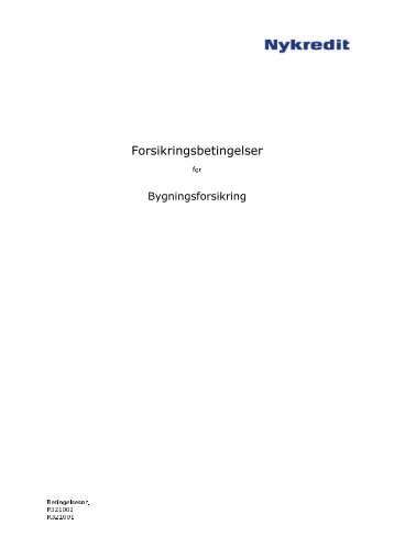 Forsikringsbetingelser - Ejerforeningen Hostrupsvej 12-14