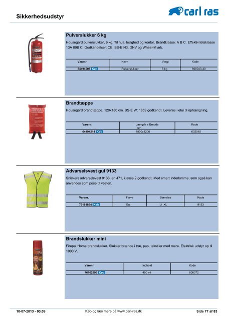 sikkerhedsudstyr - Carl Ras A/S