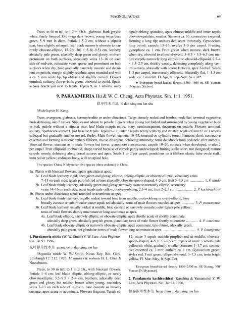 Magnoliaceae (PDF)