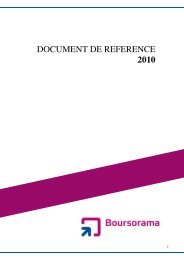 Document de référence 2010 - Le Groupe - Boursorama