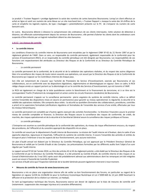 Document de Référence 2011 - Le Groupe - Boursorama