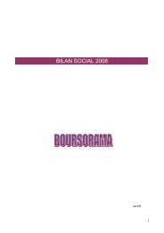 BILAN SOCIAL 2008 - Le Groupe - Boursorama