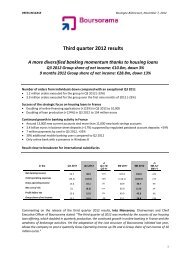 Third quarter 2012 results - Boursorama