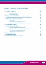 Annexe – Rapport de gestion 2005 - Le Groupe - Boursorama