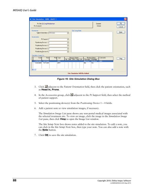 MOSAIQ User's Guide - UCSF Radiation Oncology