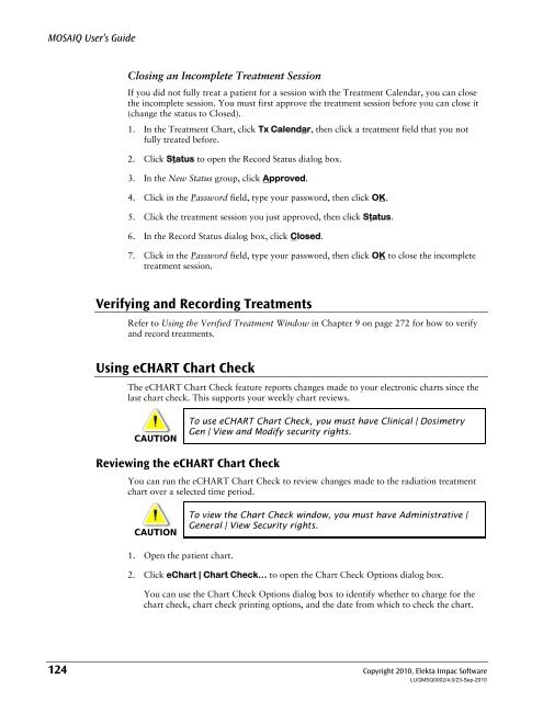 MOSAIQ User's Guide - UCSF Radiation Oncology