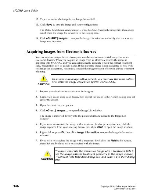 MOSAIQ User's Guide - UCSF Radiation Oncology