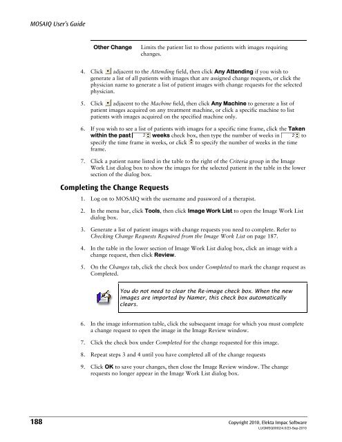 MOSAIQ User's Guide - UCSF Radiation Oncology