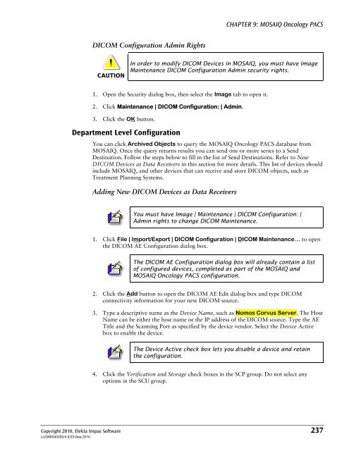 MOSAIQ User's Guide - UCSF Radiation Oncology